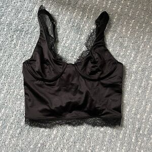 xs black lace top